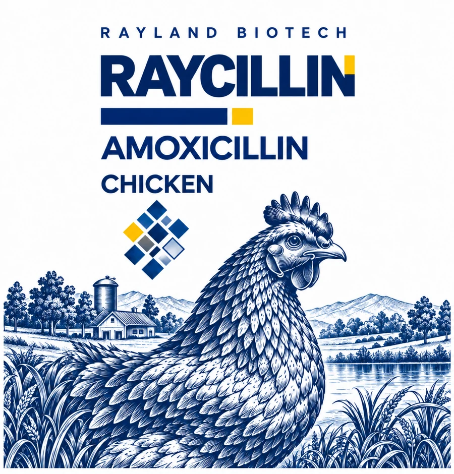 Raycillin 鸡类瓶身图案沿用正面