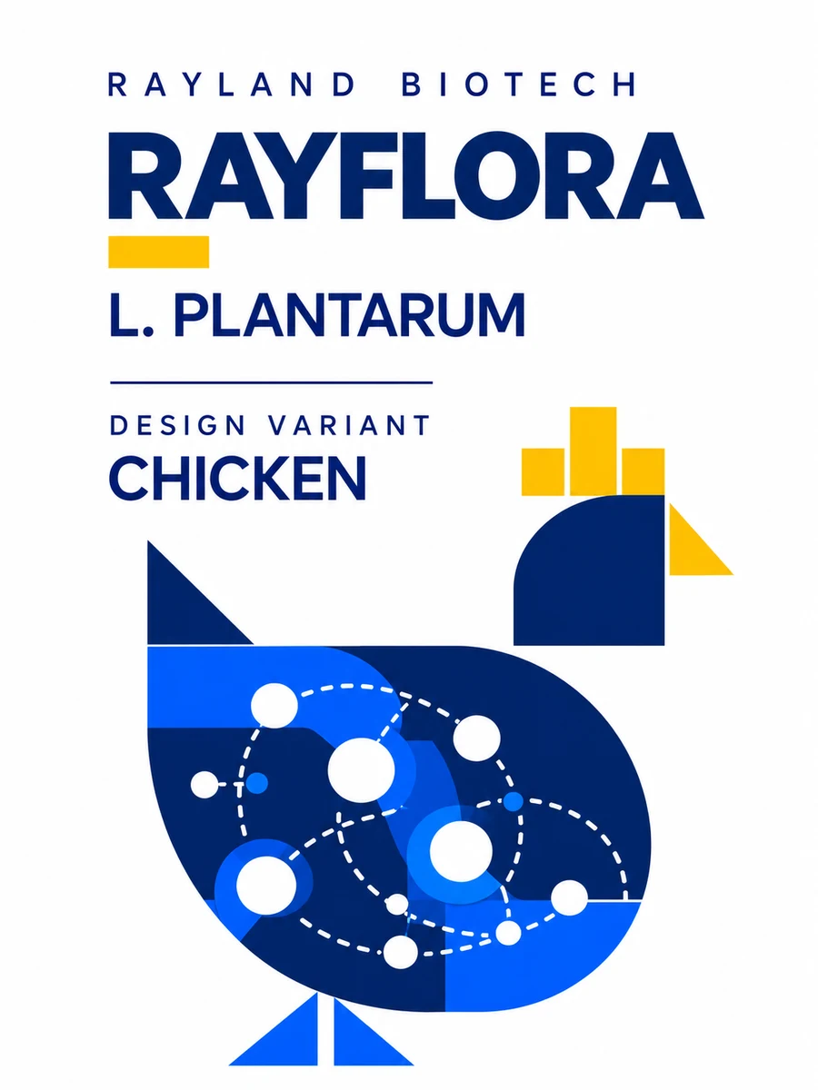 Rayflora 鸡类瓶身图案沿用正面